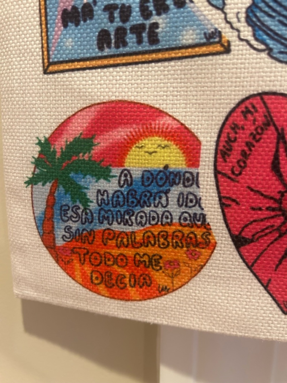 Bad Bunny Canvas Tote Bag with Colorful Graphic Lyrics 🐰🎵 - Picture 7 of 12